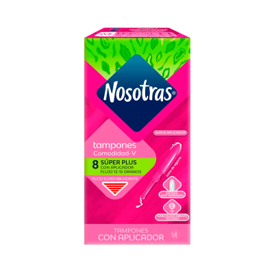 Nosotras tampones con aplicador tamaño super plus x 8 unidades.