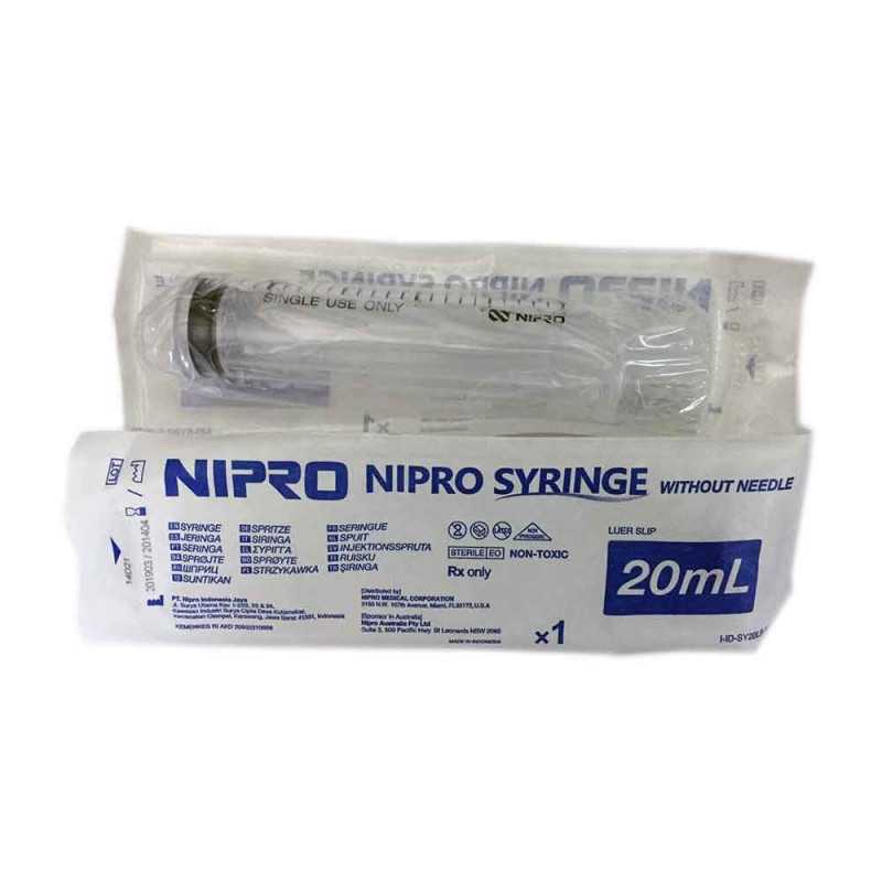 JERINGA 20ml LUER LOCK SIN AGUJA NIPRO 