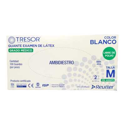 GUANTE LATEX LIBRE DE POLVO T M X100 TRESOR 