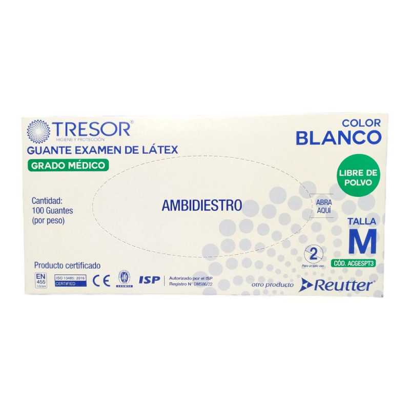 GUANTE LATEX LIBRE DE POLVO T M X100 TRESOR 