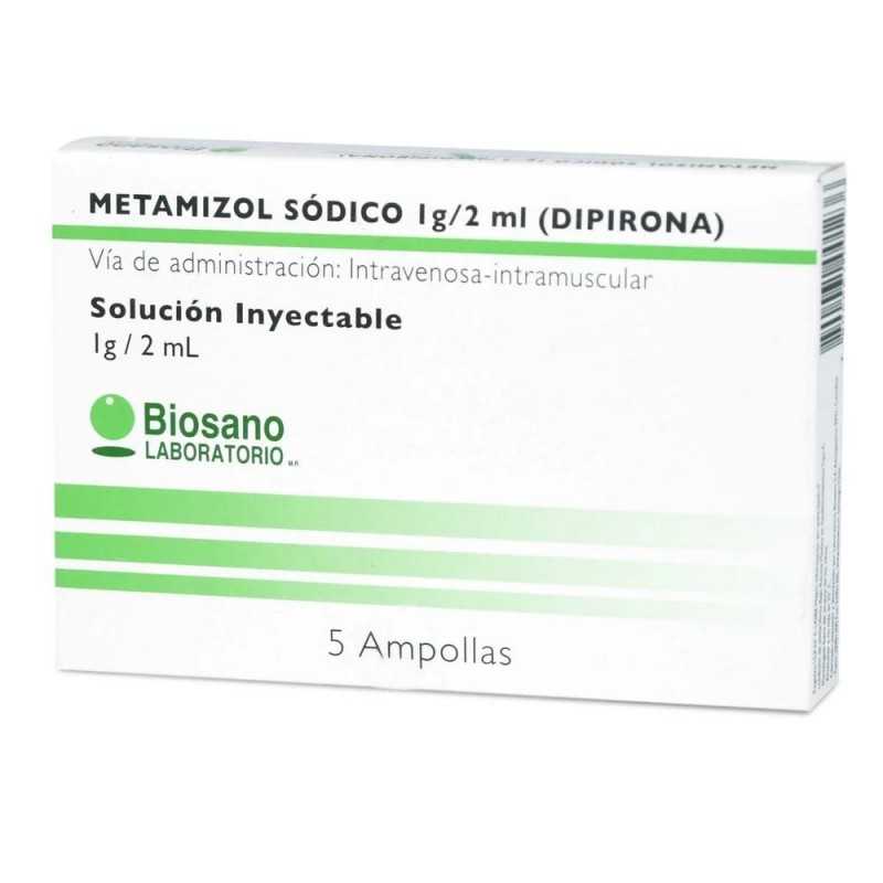 METAMIZOL SODICO 1GR/2ML X 5 AMPOLLAS BIOSANO 