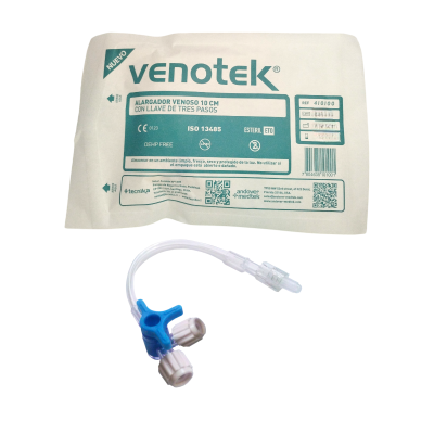 Alargador Venoso 10 cm con llave de 3 pasos (Venotek)