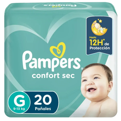 Pampers Confort sec talla G x 20 unidades.