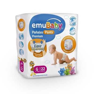EMUBABY PANTS PAÑALES PREMIUM G X 22 UD