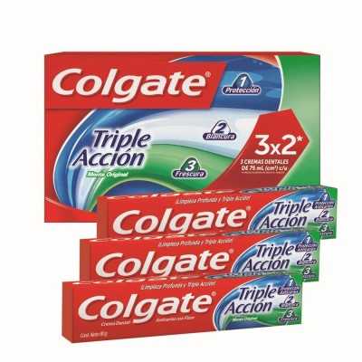 COLGATE TRIPLE ACCION PASTA DENTAL 75ML PACK 3X2 