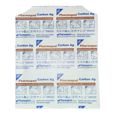 Pharmapad Carbón Ag apósito carbón activado + plata 10 x 10 cm.