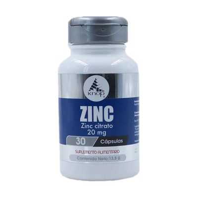 ZINC CITRATO 20MG X30CAP KNOP 