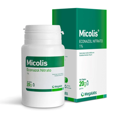 Micolis Polvo Tópico 1% x 20 gramos.