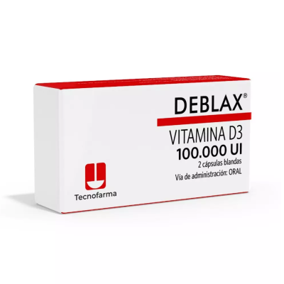 Deblax 100.000 UI x 2 cápsulas blandas.