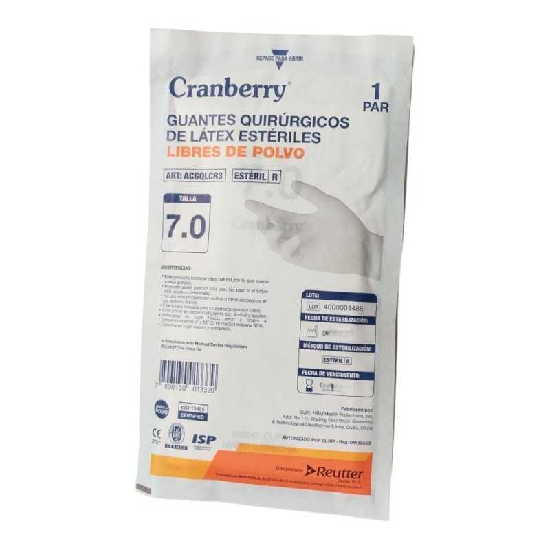 GUANTE QUIR ESTER L/POLVO N 7 x 1PAR CRANBERRY 