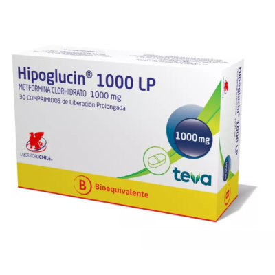 Hipoglucin LP 1000 mg x 30 comprimidos.