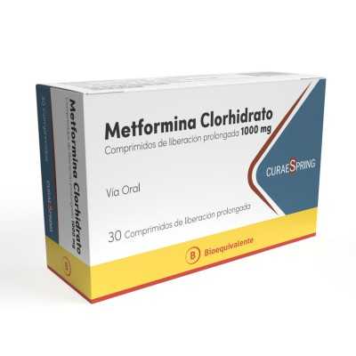 Metformina XR 1000 mg x 30 comprimidos. (CuraeSpring)