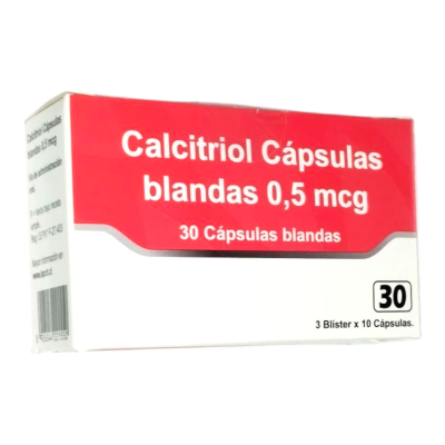 Calcitriol 0,5 mcg. x 30 cápsulas blandas. (Pharmamerica)