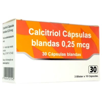 Calcitriol 0,25 ug x 30 cápsulas blandas. (Pharmamerica)