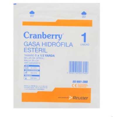 GASA HIDROF ESTERIL 1X1/2YDA 90X45CM CRANBERRY