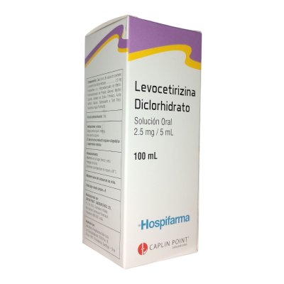 Levocetirizina 2,5mg/5ml solución oral x 100 ml. (Hospifarma)