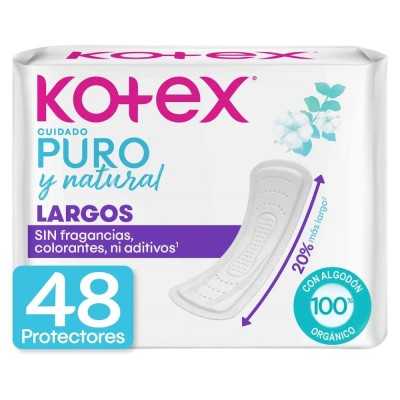 KOTEX P DIARIO LARGO PURO Y NATURAL X48
