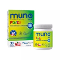 Muno Forte Probi&oacute;ticos + Vitamina D x 30 comprimidos masticables. - Farmacia AraucoMed