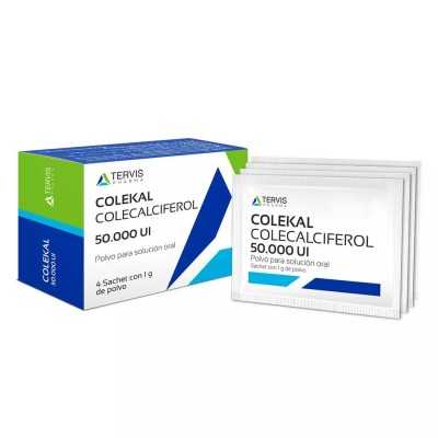 COLEKAL VITAMINA D3 50 000UI POLVO X4SOB 