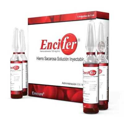 ENCIFAR HIERRO SACAROSA INYECTABLE 100mg/5ml x 5