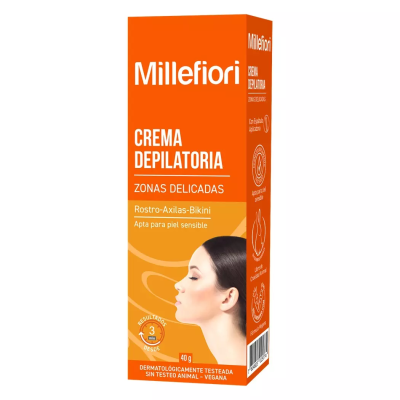 Millefiori crema depilatoria para zonas delicadas (rostro, axila, bikini) 40 gs.