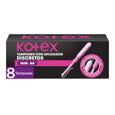 Kotex tampones con aplicador discretos Mini x 8 unidades.
