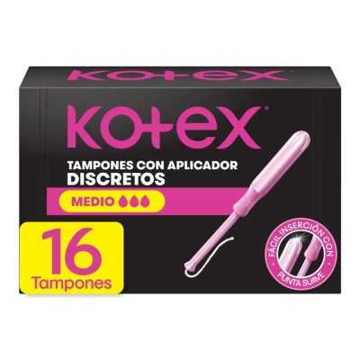 KOTEX TAMPONES CON APLICADOR MEDIO x16UD