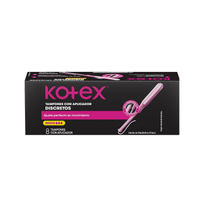 Kotex tampones con aplicador discretos Medio x 8 unidades.