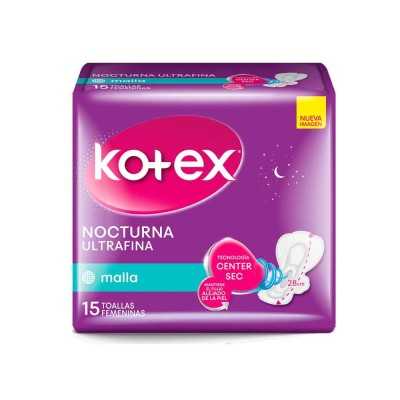 Kotex Toalla higienica nocturna ultra fina malla x15