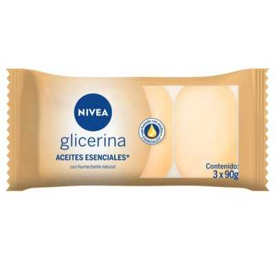 NIVEA JABON BARRA GLICERINA ACEITES ESEN 90G X 3UD