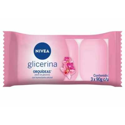 NIVEA JABON BARRA GLICERINA ORQUIDEAS 90G X 3UD