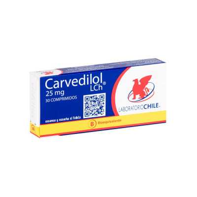 Carvedilol 25mg x30com. (Chile)