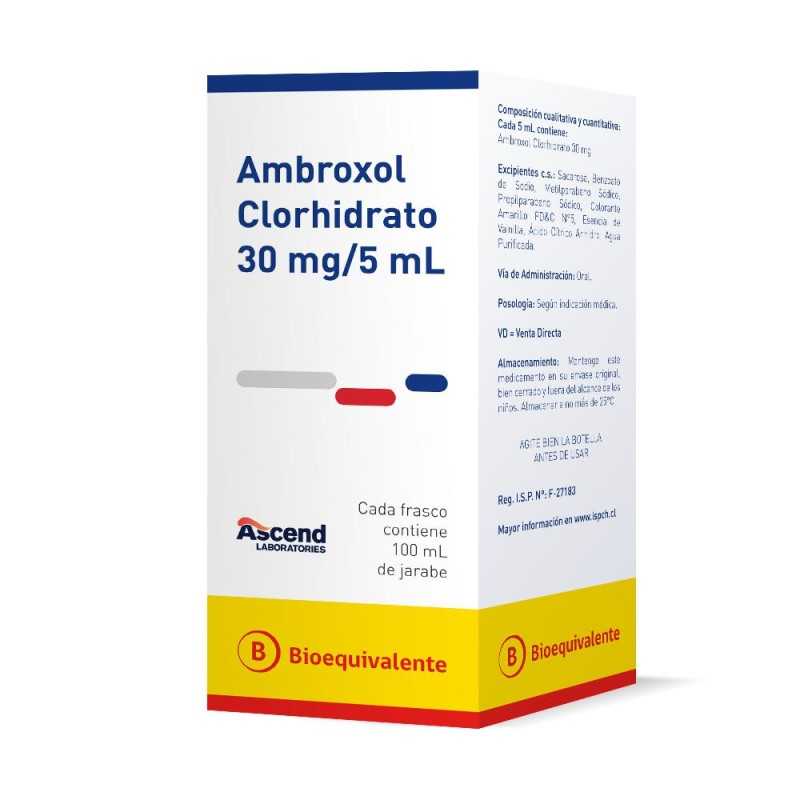 Ambroxol 30mg/5ml jarabe adulto 100 ml. (Ascend) Inicio