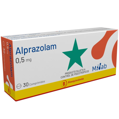 Alprazolam 0,5 mg x 30 comprimidos. (Mintlab)