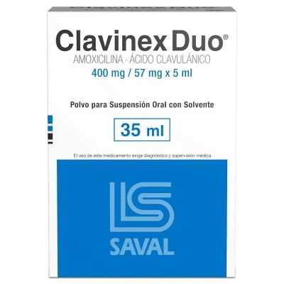 CLAVINEX DUO 400/57 SUSPENSION ORAL 35ml