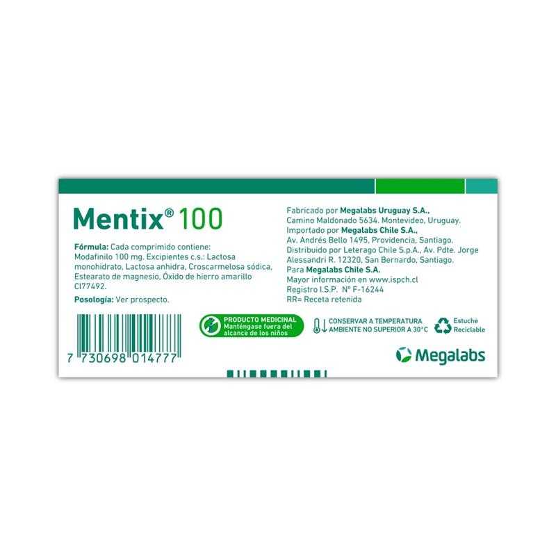 Mentix 100 mg x 30 comprimidos. Estimulantes centrales