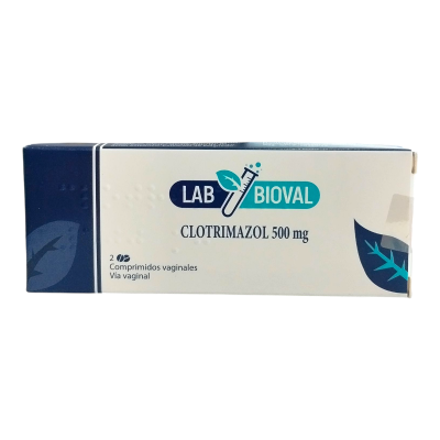 Clotrimazol 500 mg x 2 comprimidos vaginales. Lab.Bioval (Cenabast)
