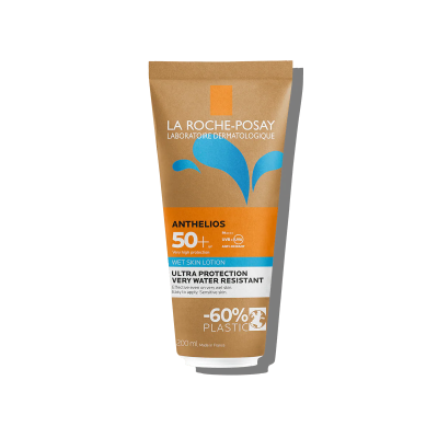 Anthelios loción wet skin protector solar SPF 50+ 200 ml.