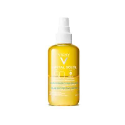 Vichy Capital Soleil Agua de protección solar hidratante SPF 50 200 ml.