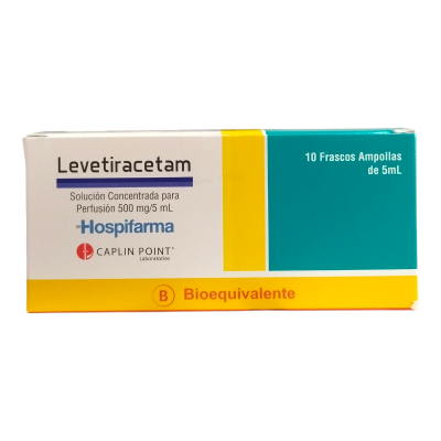 Levetiracetam 500mg/5ml solución para perfusión x 10 frasco ampolla. (Hospifarma)