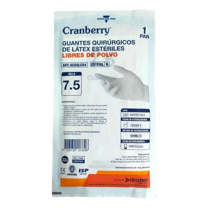 GUANTE QUIR ESTER L/POLVO N 7 5 x 1PAR CRANBE 