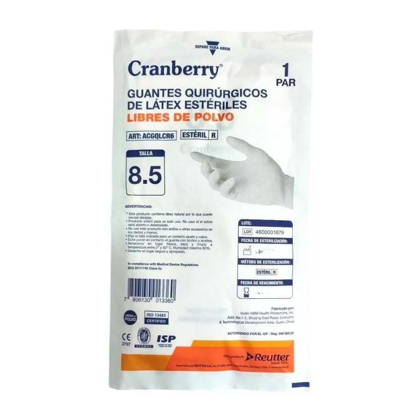 GUANTE QUIR ESTER L/POLVO N 8 5 x 1PAR CRANBE 