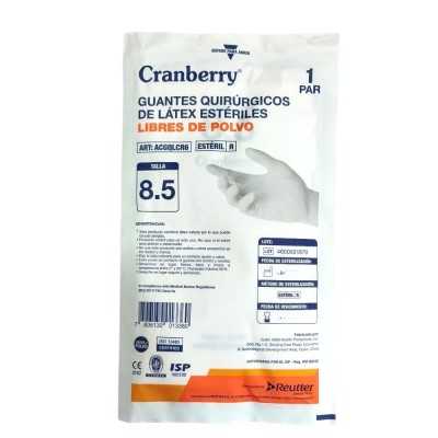 GUANTE QUIR ESTER L/POLVO N 8 5 x 1PAR CRANBE 