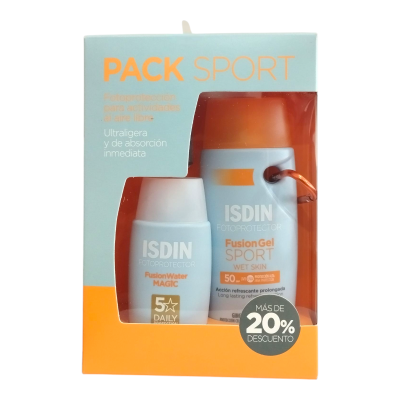 Isdin Pack Sport Fusion Water Magic FPS 50 50 ml. + Fusion Gel Sport FPS 50 100 ml.