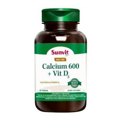 CALCIUM 600 VIT D3 X 30COM SUNVIT 