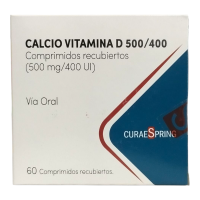 Calcio Vitamina D 500/400 x 60 comprimidos. CuraeSpring (Cenabast)