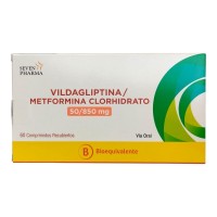 Vildagliptina Metformina 50/850 mg. x 60 comprimidos. Seven Pharma (Cenabast) - Farmacia AraucoMed
