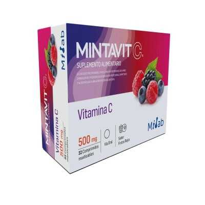 MINTAVIT-C 500MG FRUTOS ROJOS X32COM