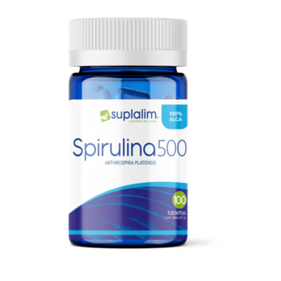 Spirulina 500 mg x 100 comprimidos. (Suplalim)