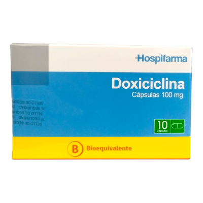 Doxiciclina 100 mg x 10 cápsulas. (Hospifarma)